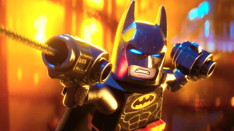 LEGO Batman shooting out weapon in The LEGO Batman Movie (2017)