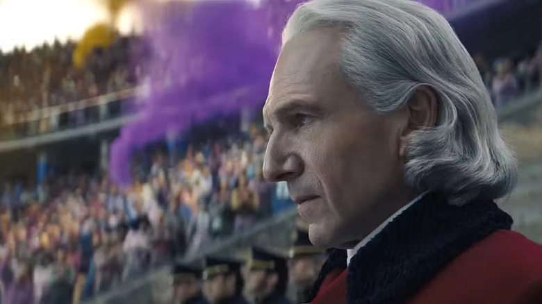 President Snow watching the parade in The Hunger Games: Sunrise on the Reaping