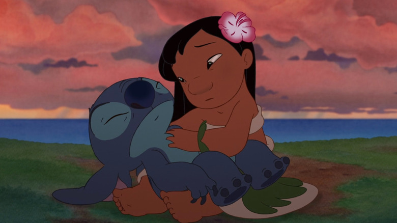Lilo holding Stitch in her arms in Lilo & Stitch 2: Stitch Has a Glitch