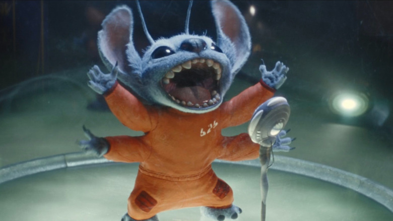 Stitch addressing the Grand Council in Lilo & Stitch