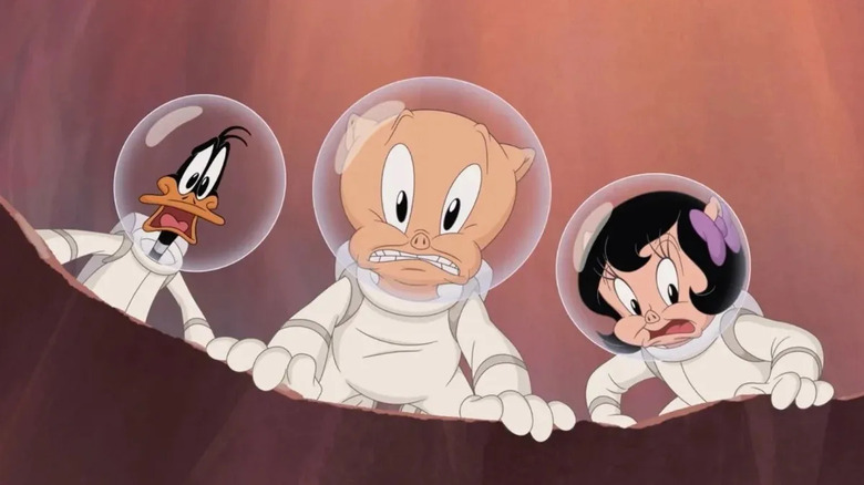 Daffy, Porky, and Petunia in space suits in The Day the Earth Blew Up (2024)