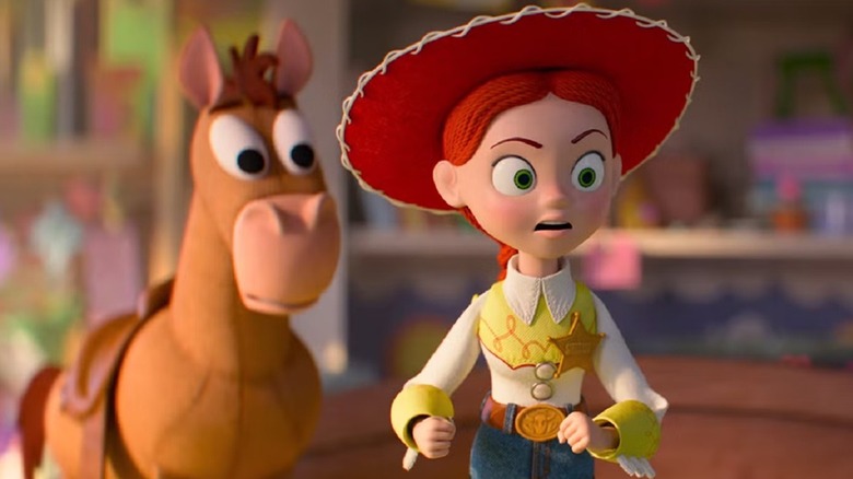 Bullseye and Jessie look alarmed in 
