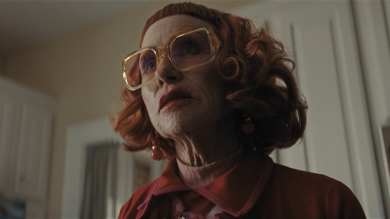 Aunt Gladys looking at Marcus and Terry Miller in Weapons