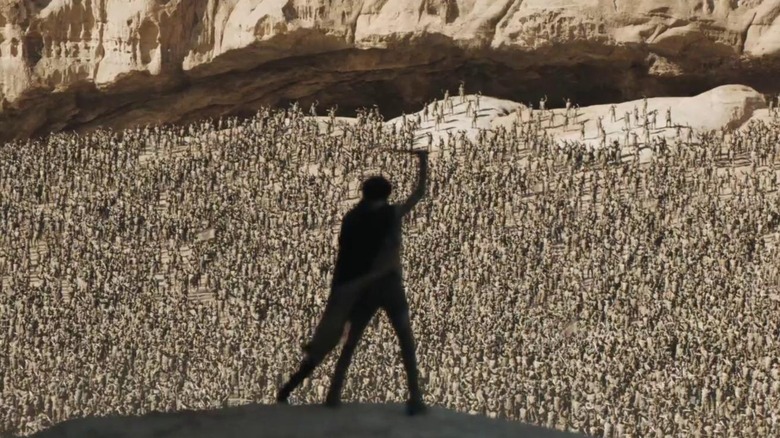 Paul talking to Fremen army