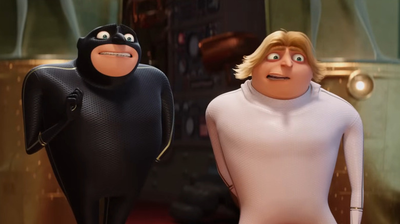 Gru and Dru standing side by side in Despicable Me 3