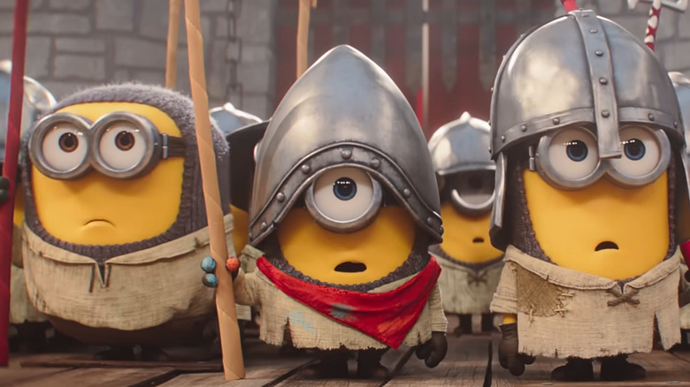 The minions wearing medieval armor in Minions & Monsters