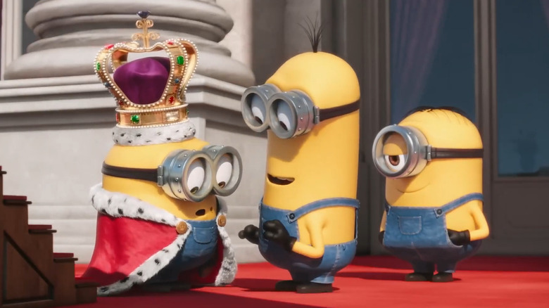 The minions preparing to address Buckingham Palace in Minions