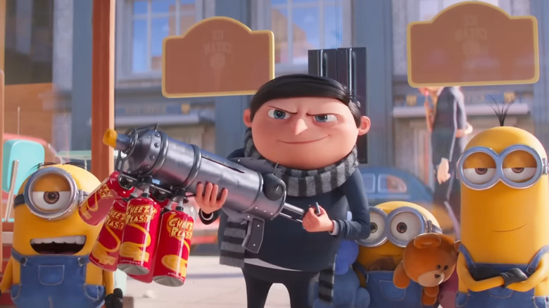 Young Gru and the minions in an ice cream shop in Minions: The Rise of Gru