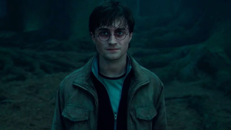Harry standing in the forbidden forest in Harry Potter and the Deathly Hallows Part 2