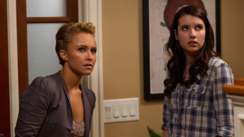 Kirby and Jill look skyward in "Scream 4"