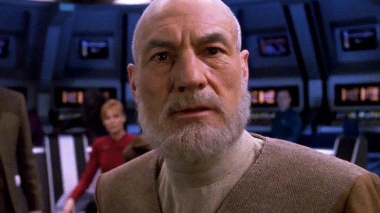 Captain Picard with a beard on Star Trek: The Next Generation