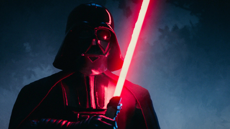 Darth Vader illuminated by his red lightsaber in Star Wars: Maul -- Shadow Lord (2026)