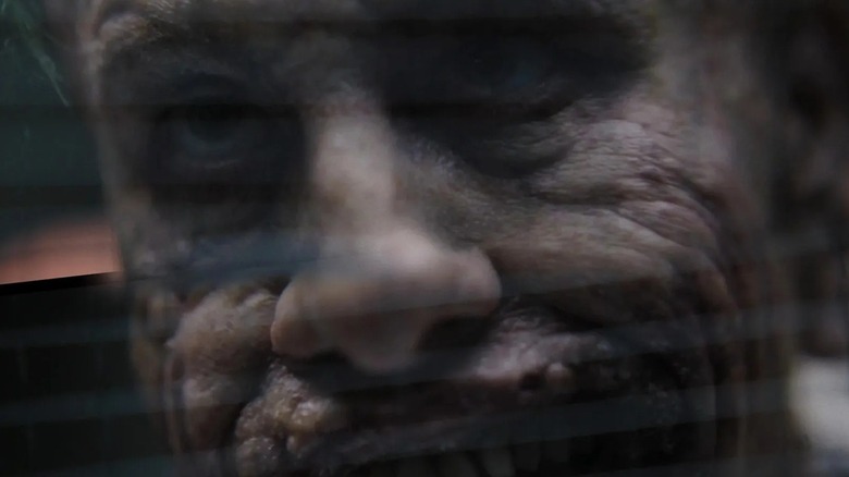 A close-up of the Joker getting interrogated in a deleted scene from "The Batman"
