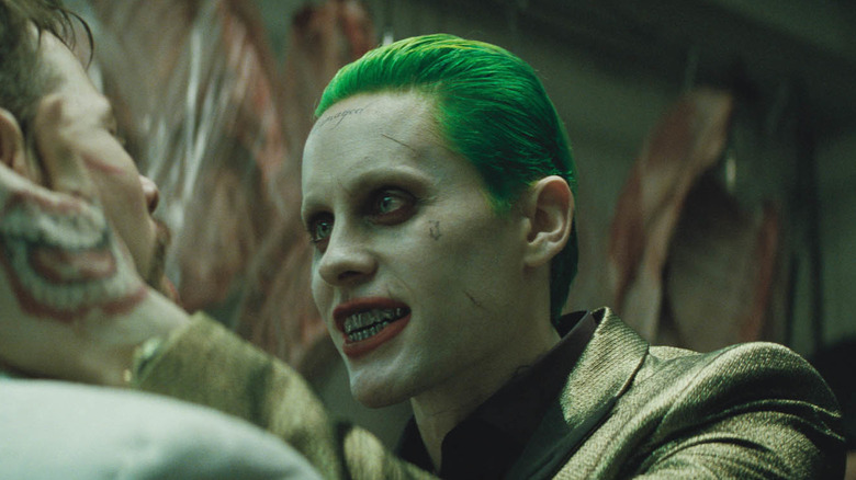 The Joker tormenting a Belle Reve guard in "Suicide Squad"