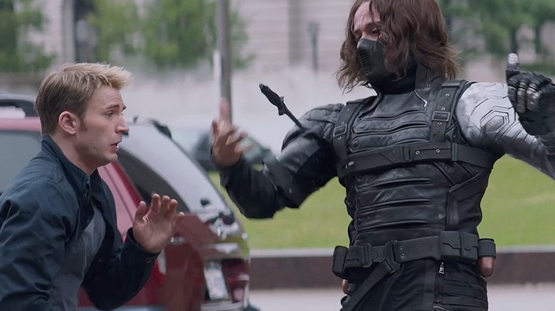 Steve Rogers fighting the Winter Soldier