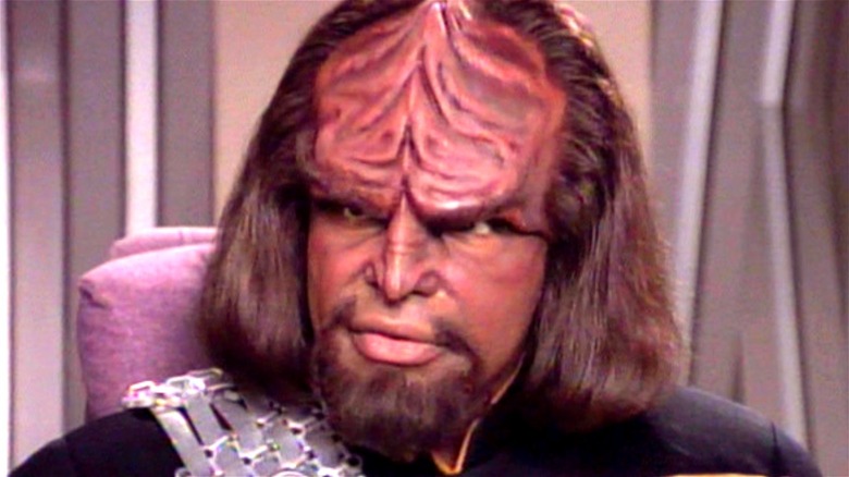 Worf looking stern