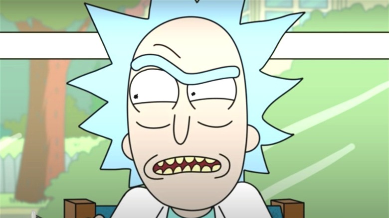 Rick growls in Rick and Morty
