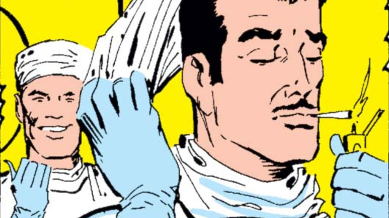 Stephen Strange lights a cigarette