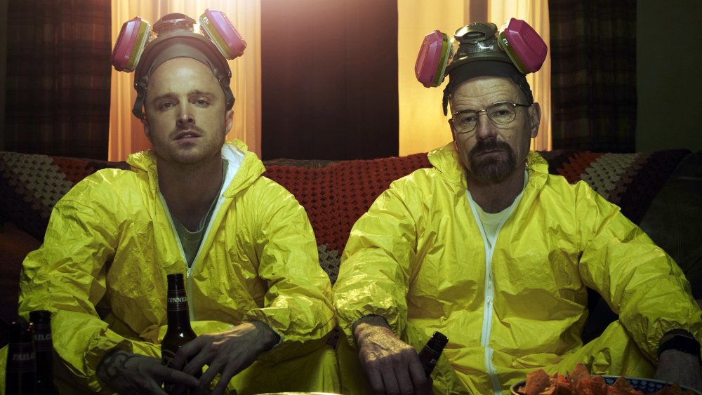 Aaron Paul and Bryan Cranston in a promo photo for Breaking Bad