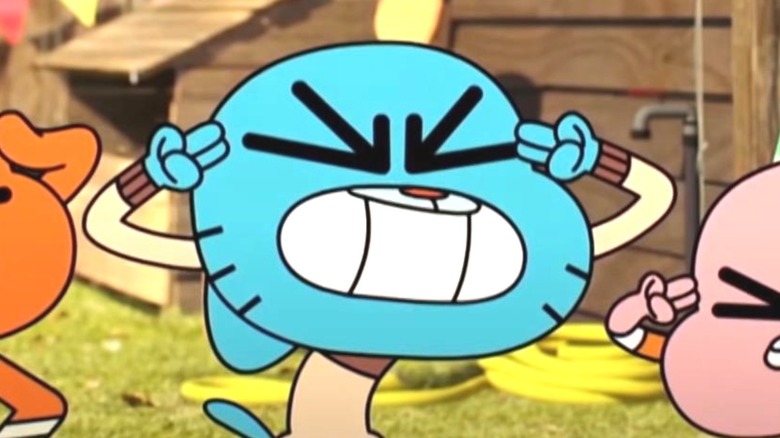 Gumball cringing 