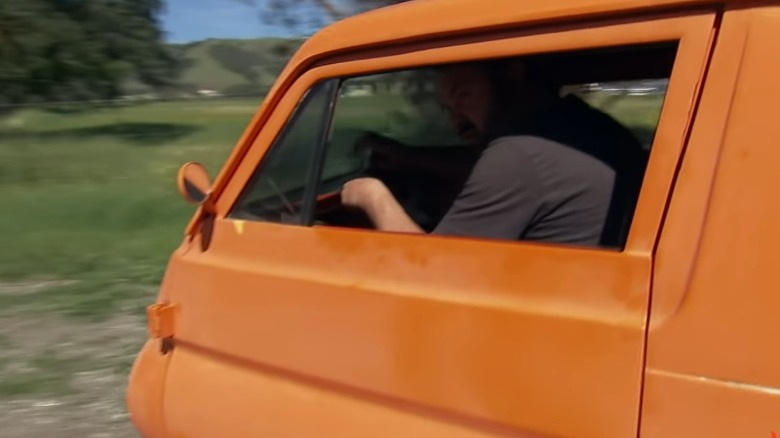 Frank Fritz sitting in a truck