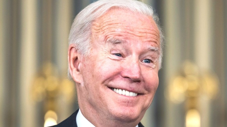 President Joe Biden smiles