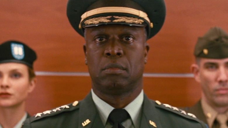 General Hager in an elevator