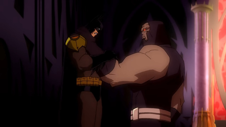 Darkseid choking Batman