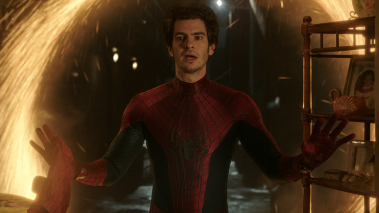 Peter Parker walks through portal