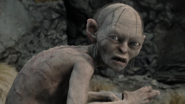 Gollum staring at Frodo