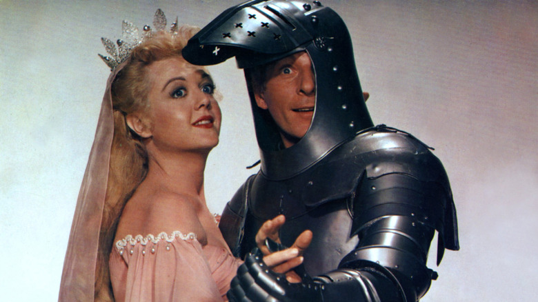 Angela Lansbury as a princess and Danny Kaye in armor