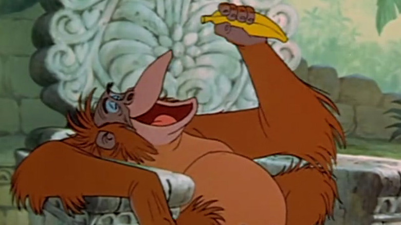 King Louie eating a banana