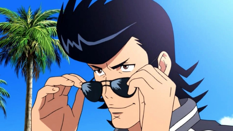 Space Dandy lowers sunglasses