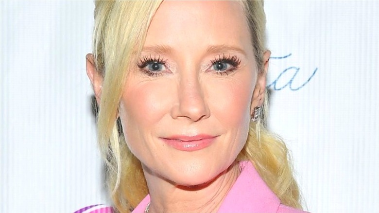 Anne Heche posing for red-carpet photos