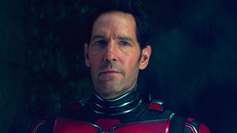 Ant-Man Scott Lang looks concerned in the Quantum Realm