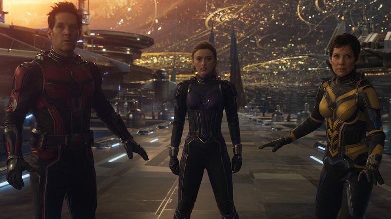 Scott Lang (Paul Rudd), Cassie Lang (Kathryn Newton), and Hope van Dyne (Evangeline Lilly)