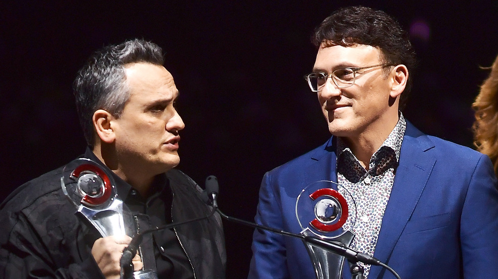 Joe Russo and Anthony Russo standing at microphone