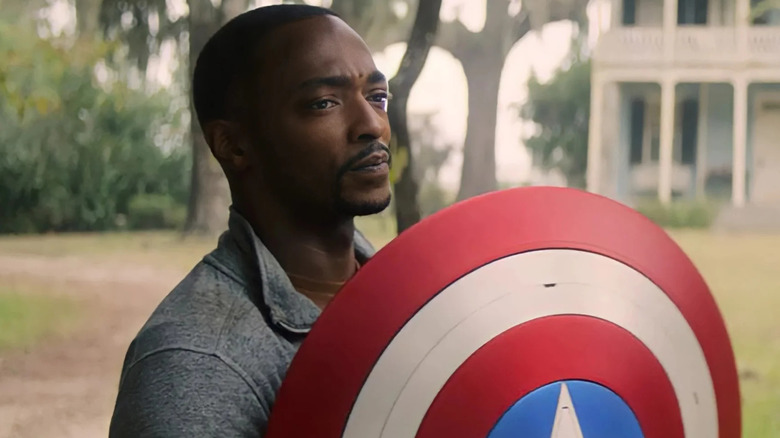 Sam Wilson with Captain America's shield