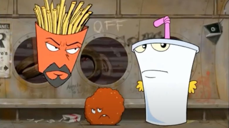 Frylock, Meatwad, and Master Shake talking