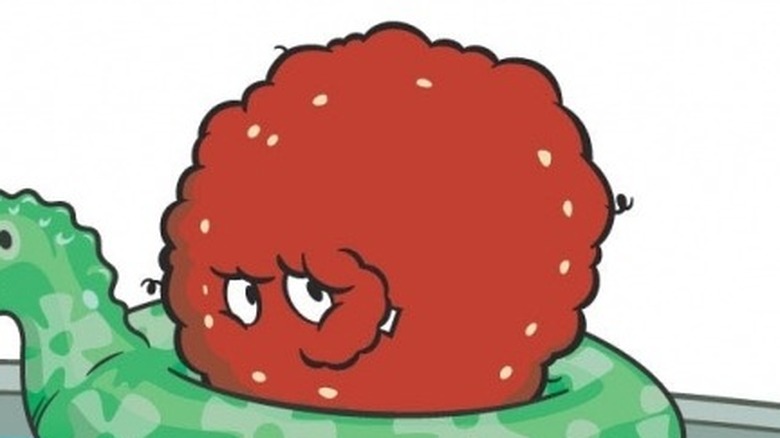 Meatwad smiling pool float