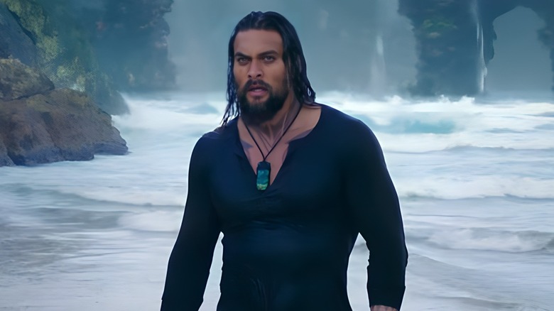 Aquaman on beach shocked