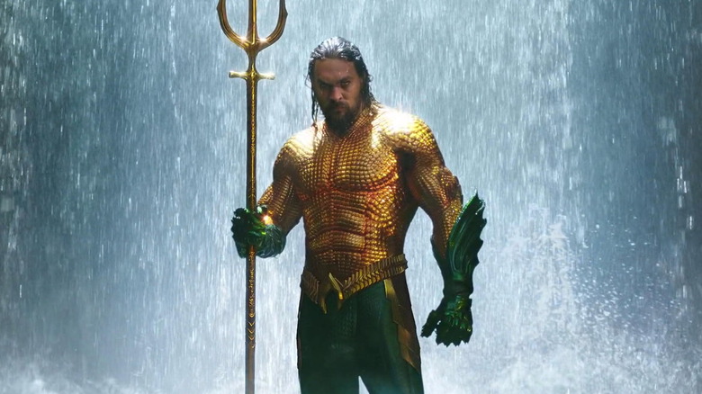 Aquaman stands with the Trident of Atlan