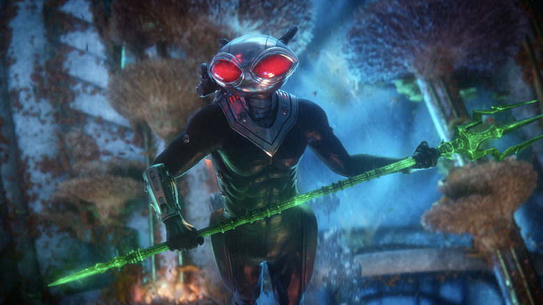 Black Manta wields the Black Trident