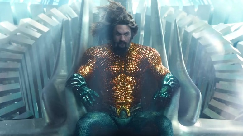 Aquaman sitting on throne