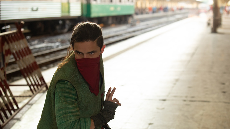 Red Dagger standing by train