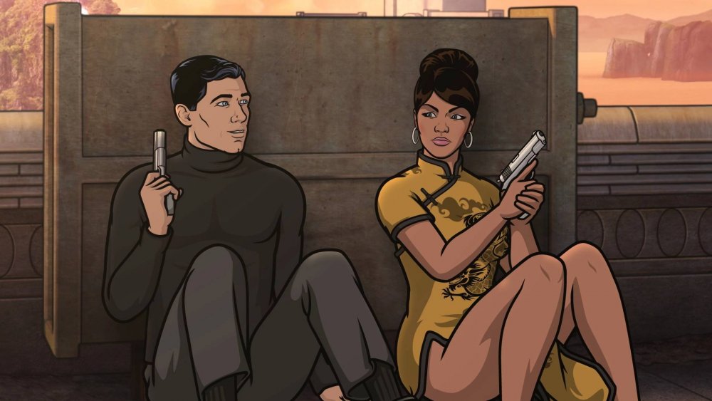 Archer and Lana hide from enemies in season 11 of Archer