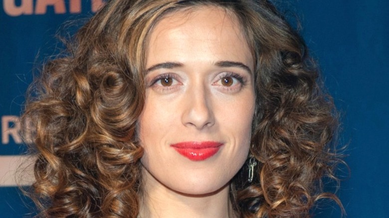 Marina Squerciati wearing red lipstick