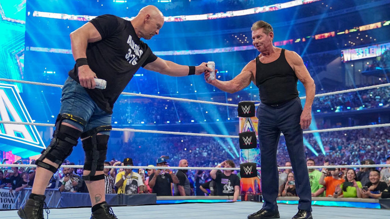Steve Austin toasts Vince McMahon