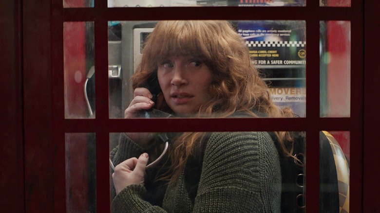 Elly Conway in phone booth