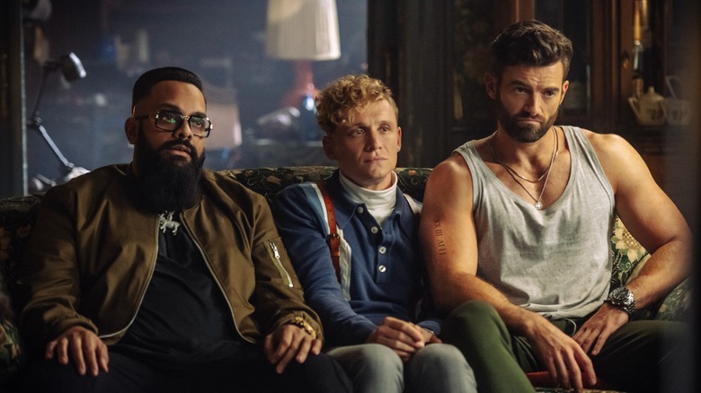 Guz Khan, Matthias Schweighöfer and Stuart Martin in "Army of Thieves"